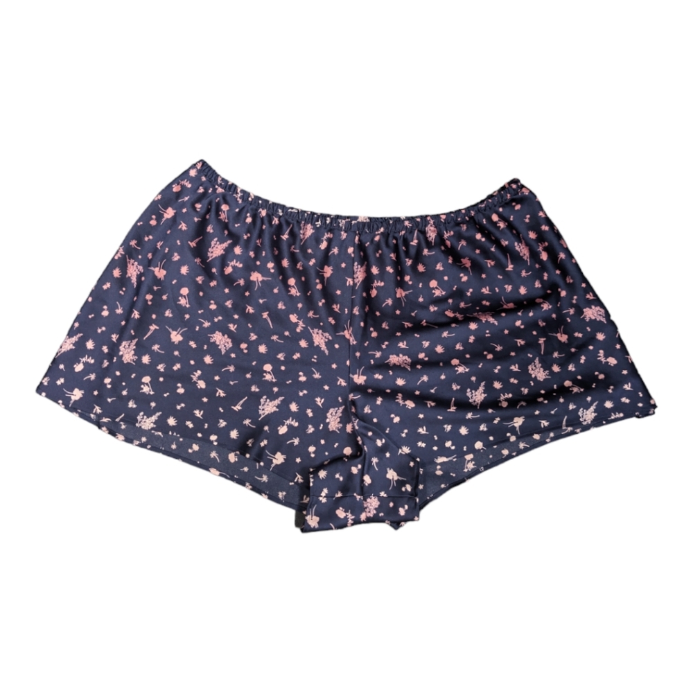 Victoria's Secret Discontinued Navy Pink Floral Silky Loungewear Shorts Size L